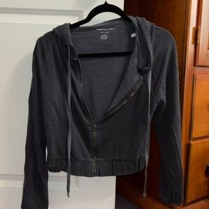 American Eagle cropped full zip hoodie